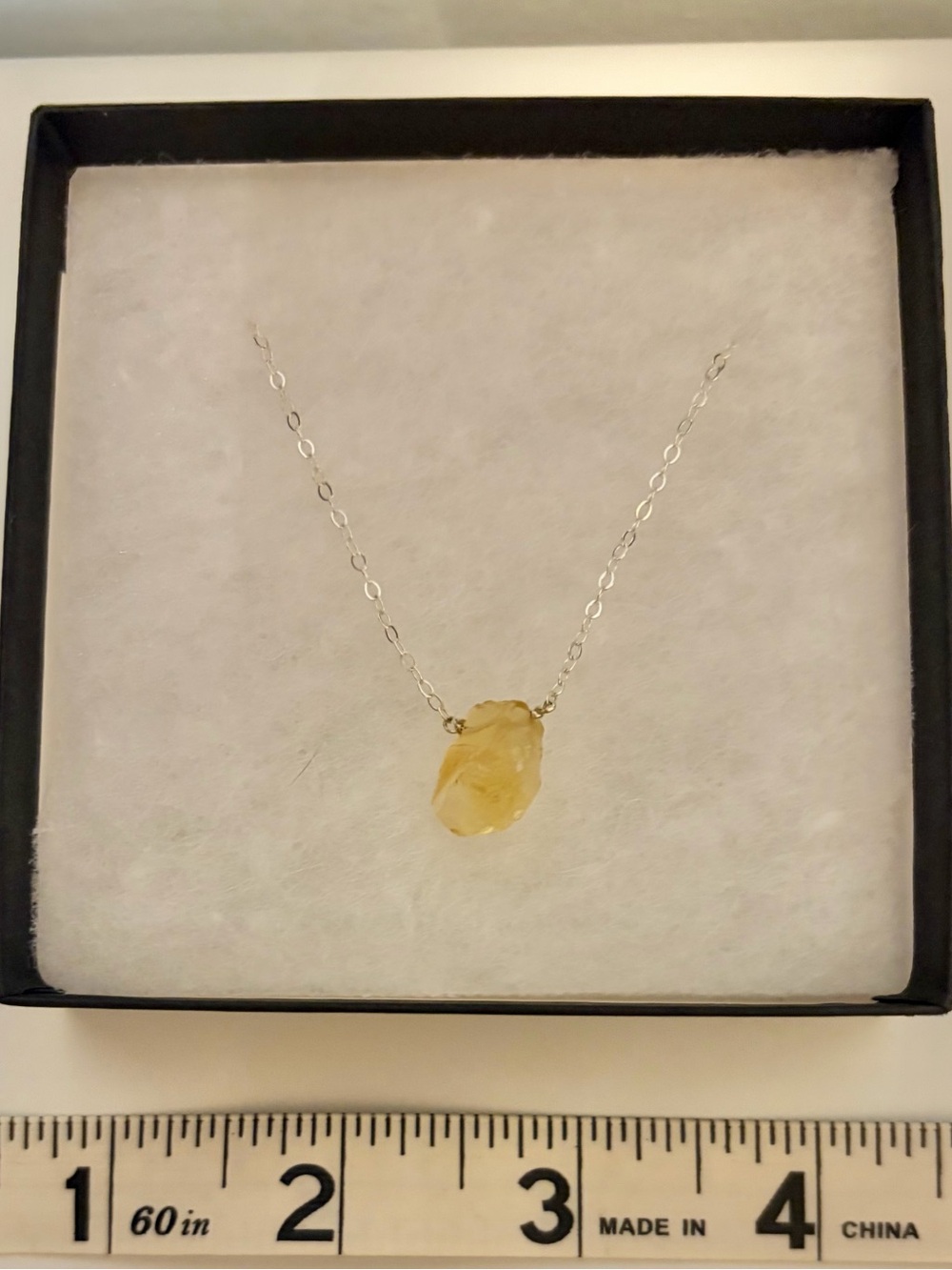 Unbranded Raw Topaz Pendant 925 Sterling Silver Chain Necklace